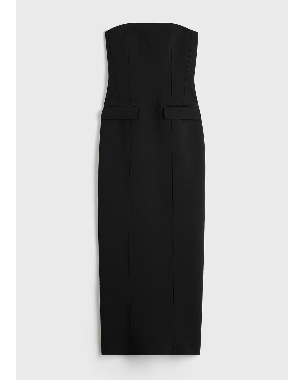 Totême  Black Strapless Pocket Dress