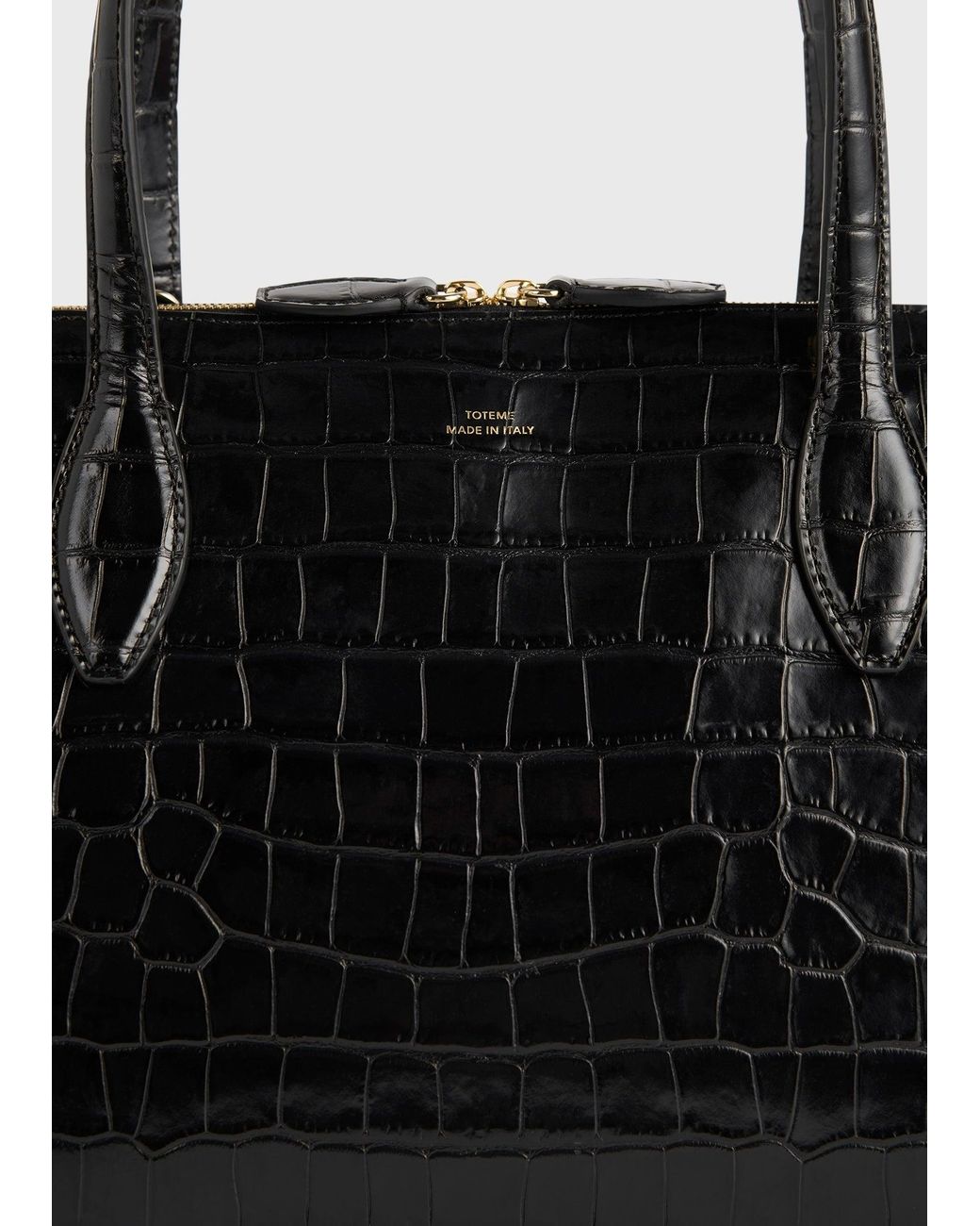 Totême Black Medium Croco-Embossed Day Tote