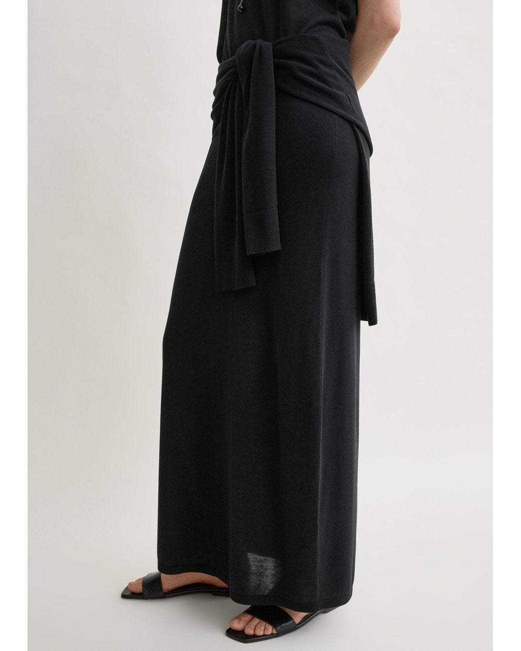 Totême Black Long Knit Skirt