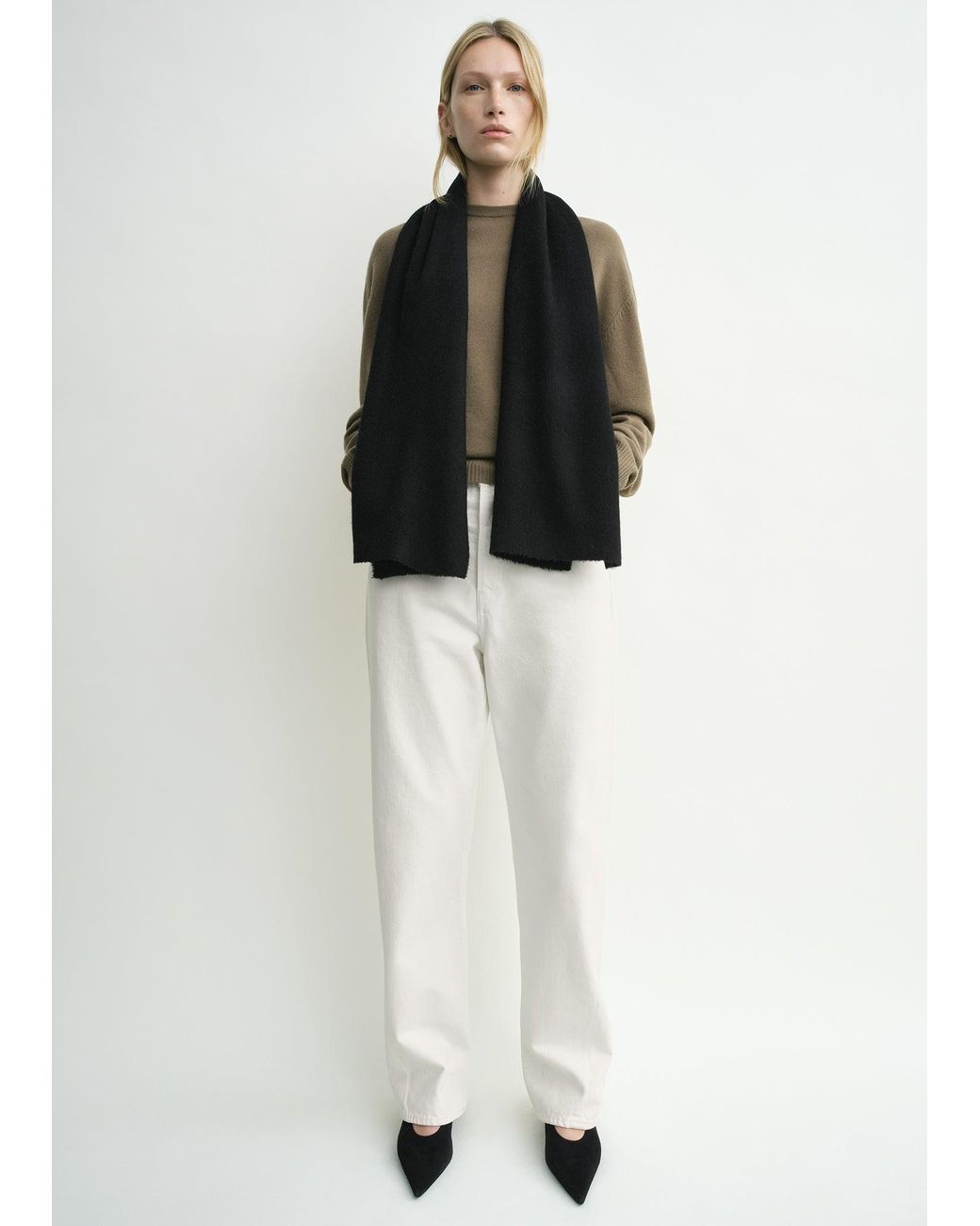 Totême Black Classic Winter Scarf