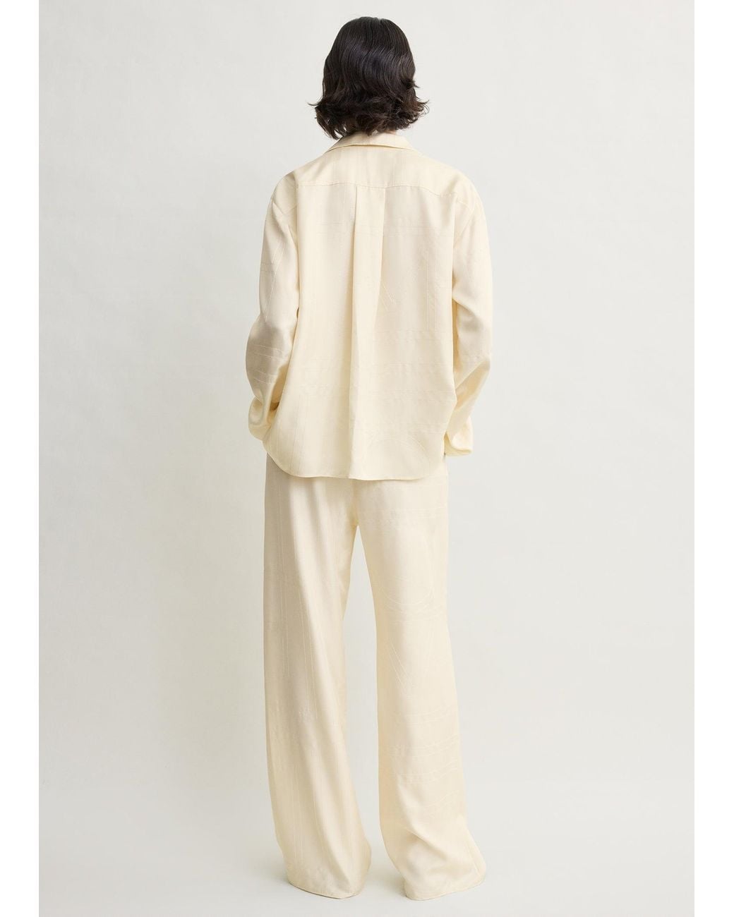 Totême Natural Monogram Silk Pj Top