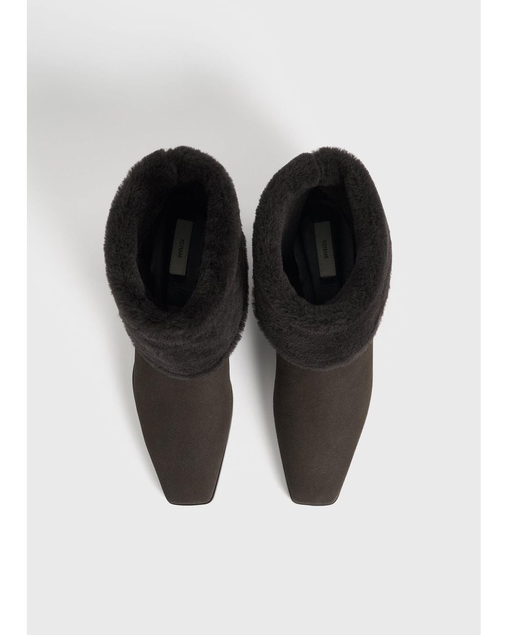 Totême Black Fold-Down Shearling Boots