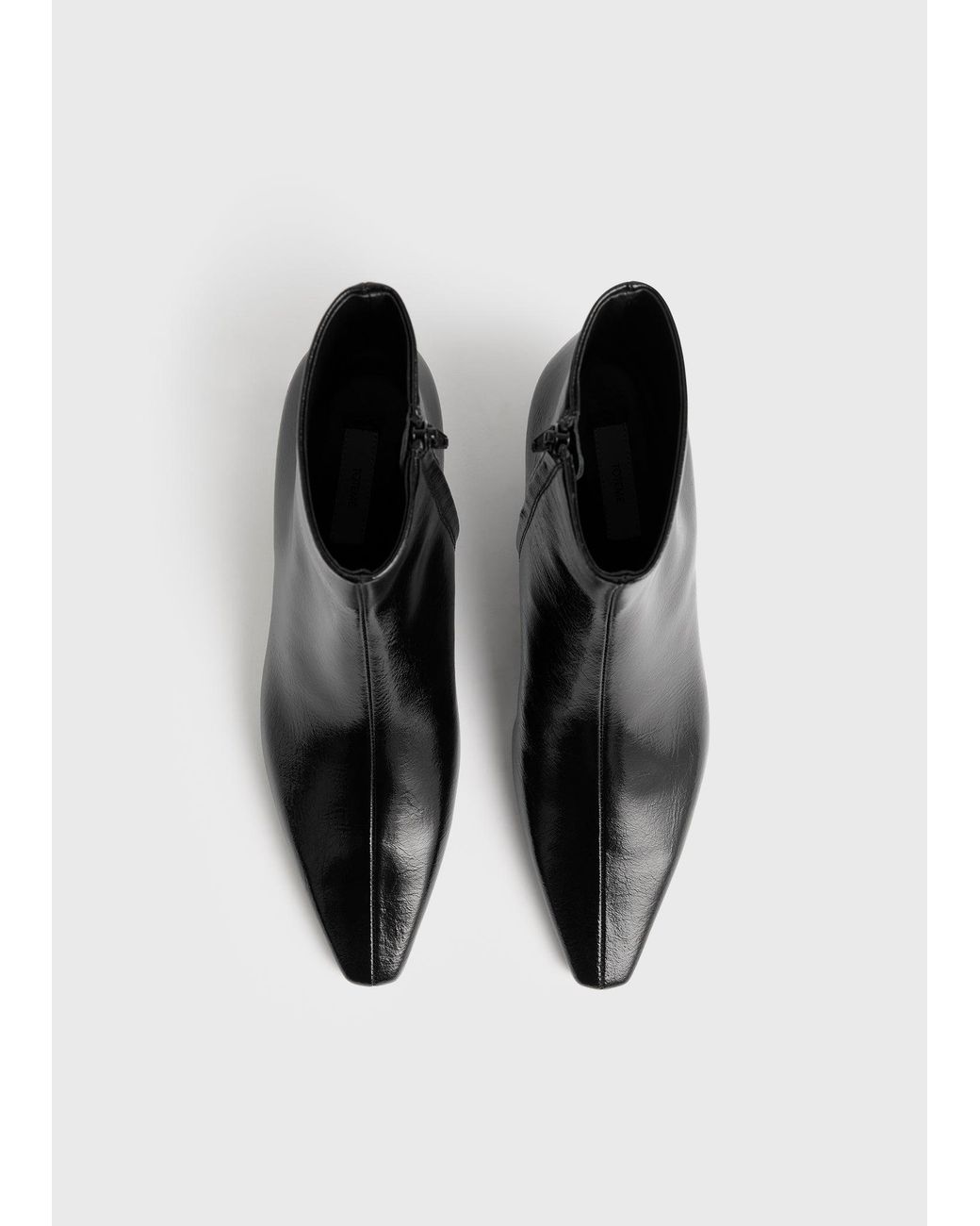 Totême  Black Slim Naplack Ankle Boots