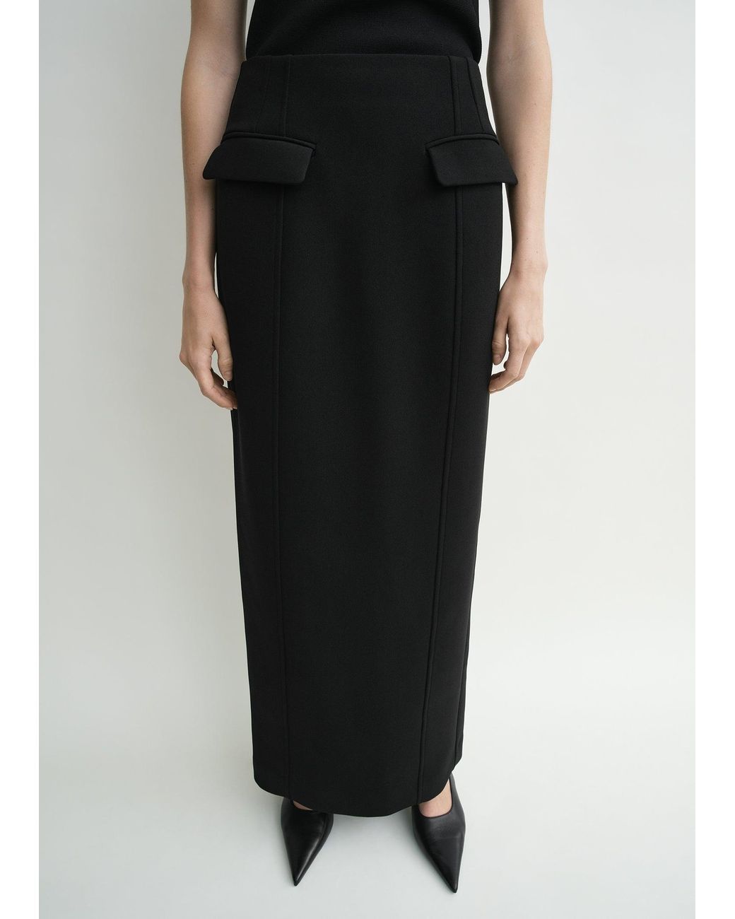 Totême Black Pocket Suit Skirt