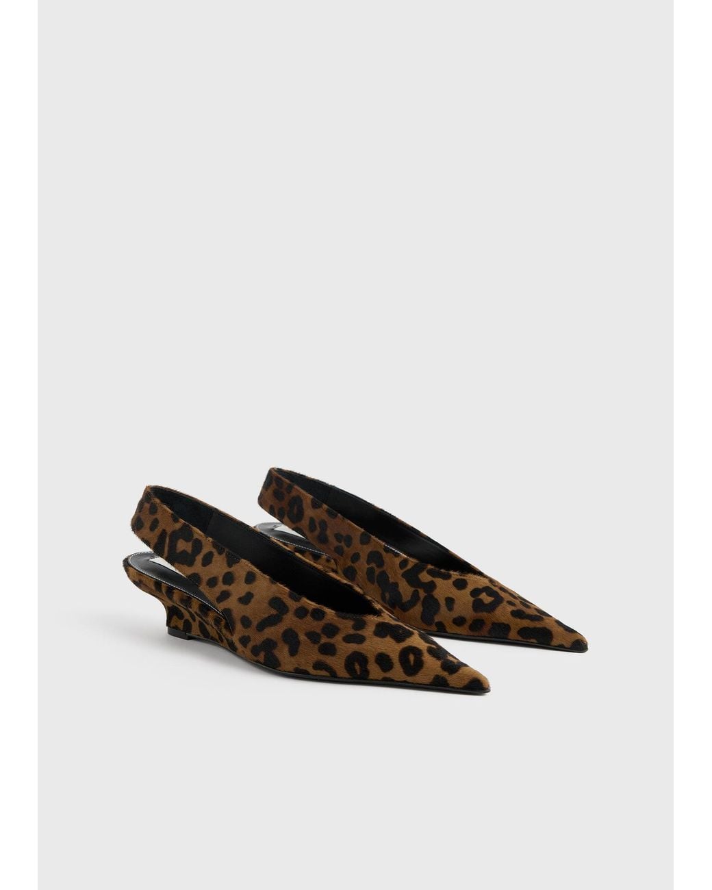 Totême  White Wedge-Heel Pony Hair Slingbacks