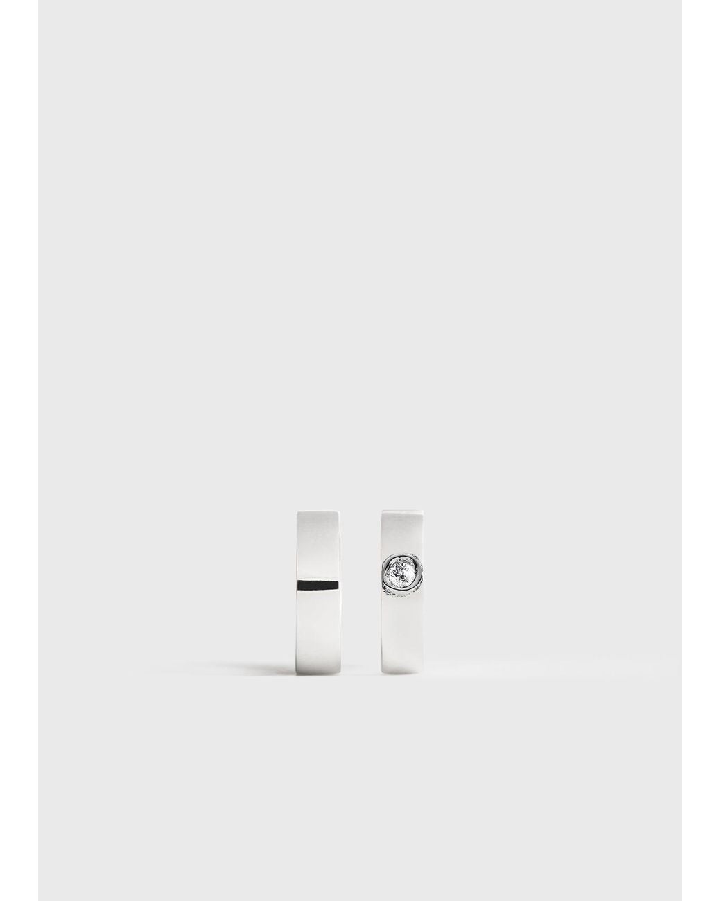 Totême White Bezel Diamond Hoops 18Kt