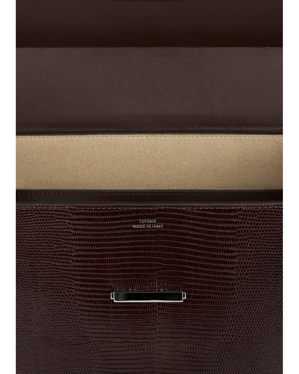 Totême Blue Clip Lizard-Embossed Top Handle