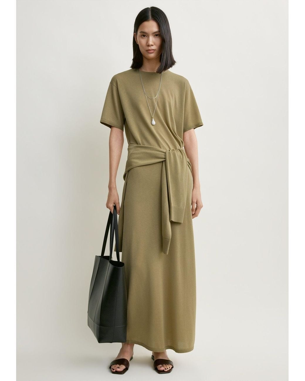 Totême Green Long Knit Skirt