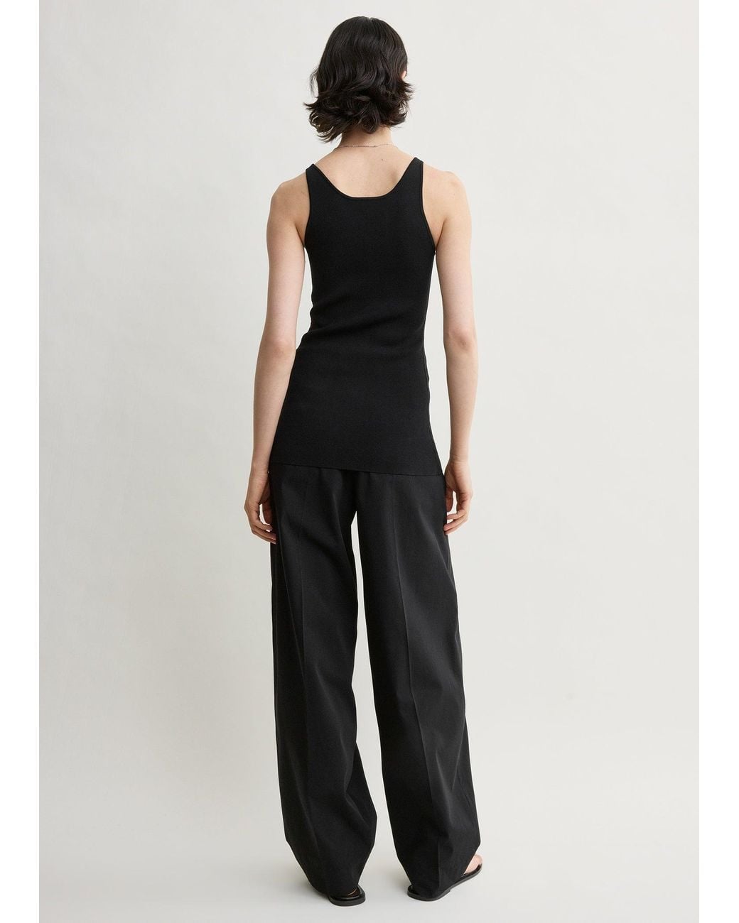 Totême Black Classic Compact Knit Tank