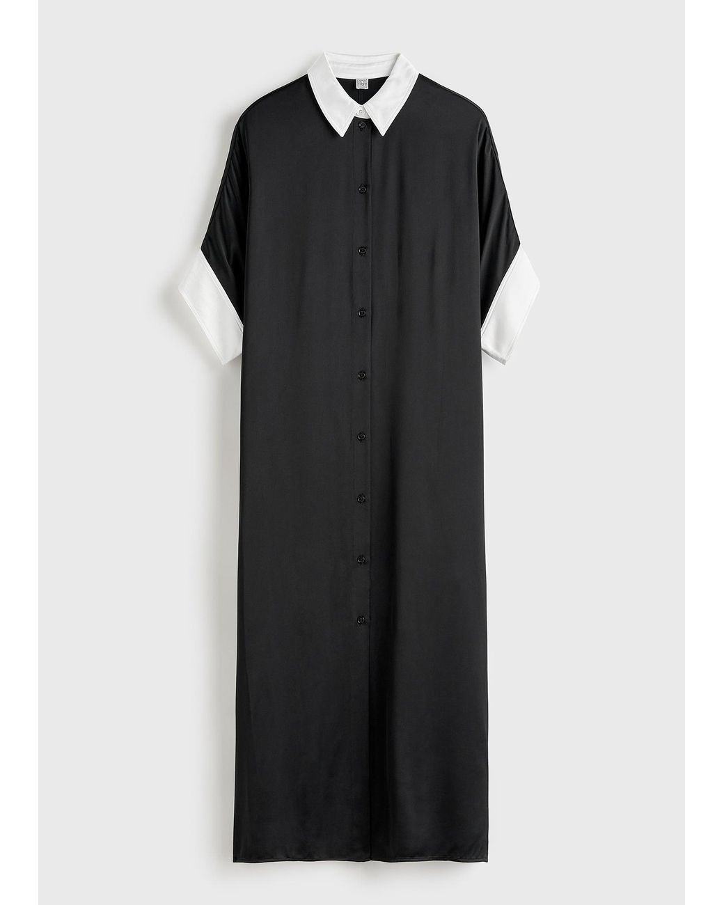 Totême Black Satin Shirtdress