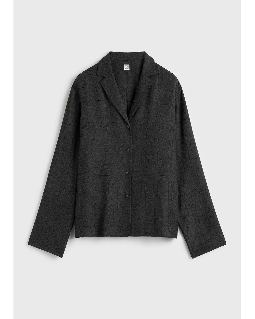 Totême Multicolor Monogram Flannel Pj Top Charcoal