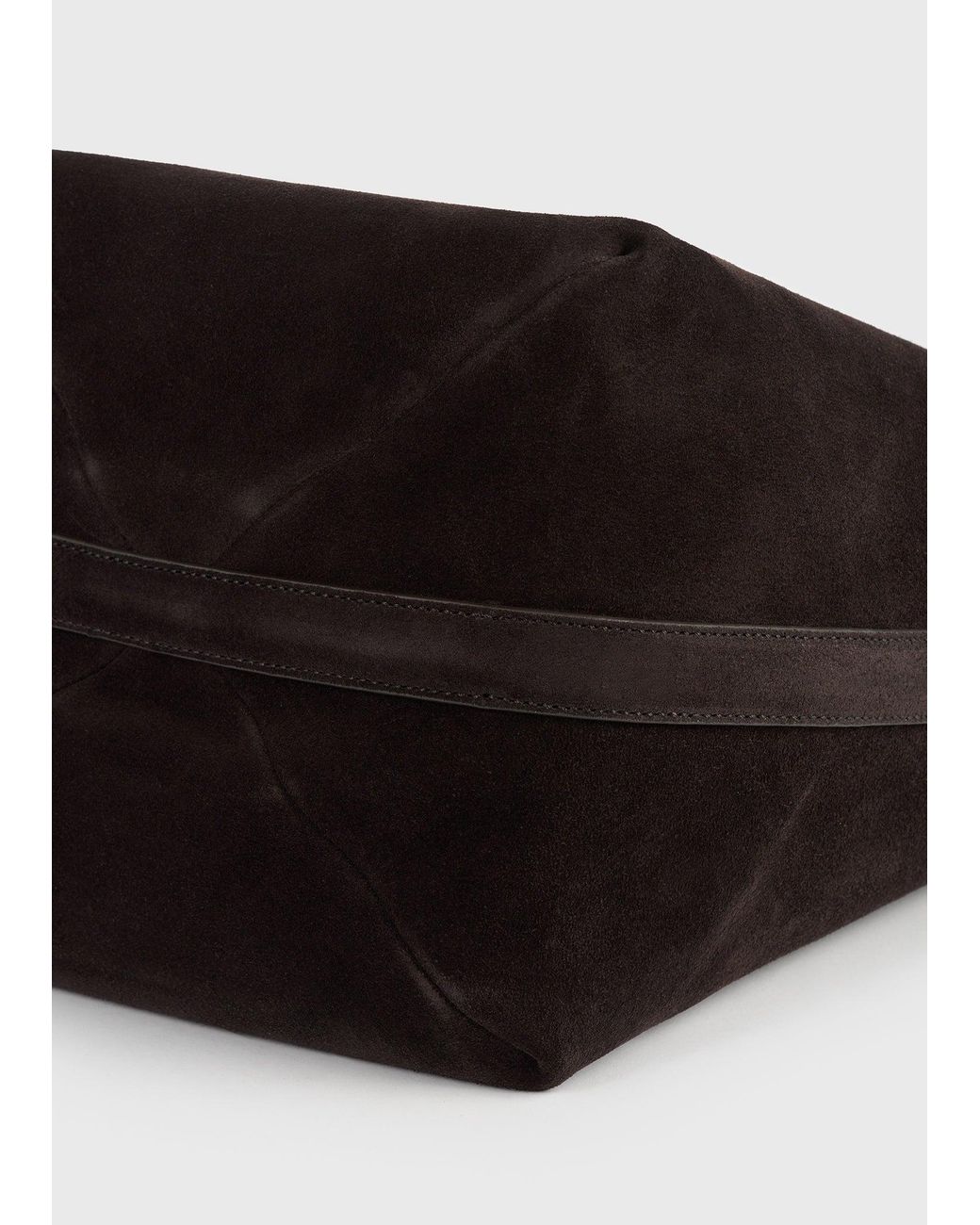 Totême Black Medium Belted Suede Tote
