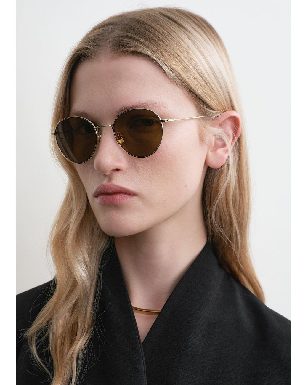 Totême White Round Sunglasses