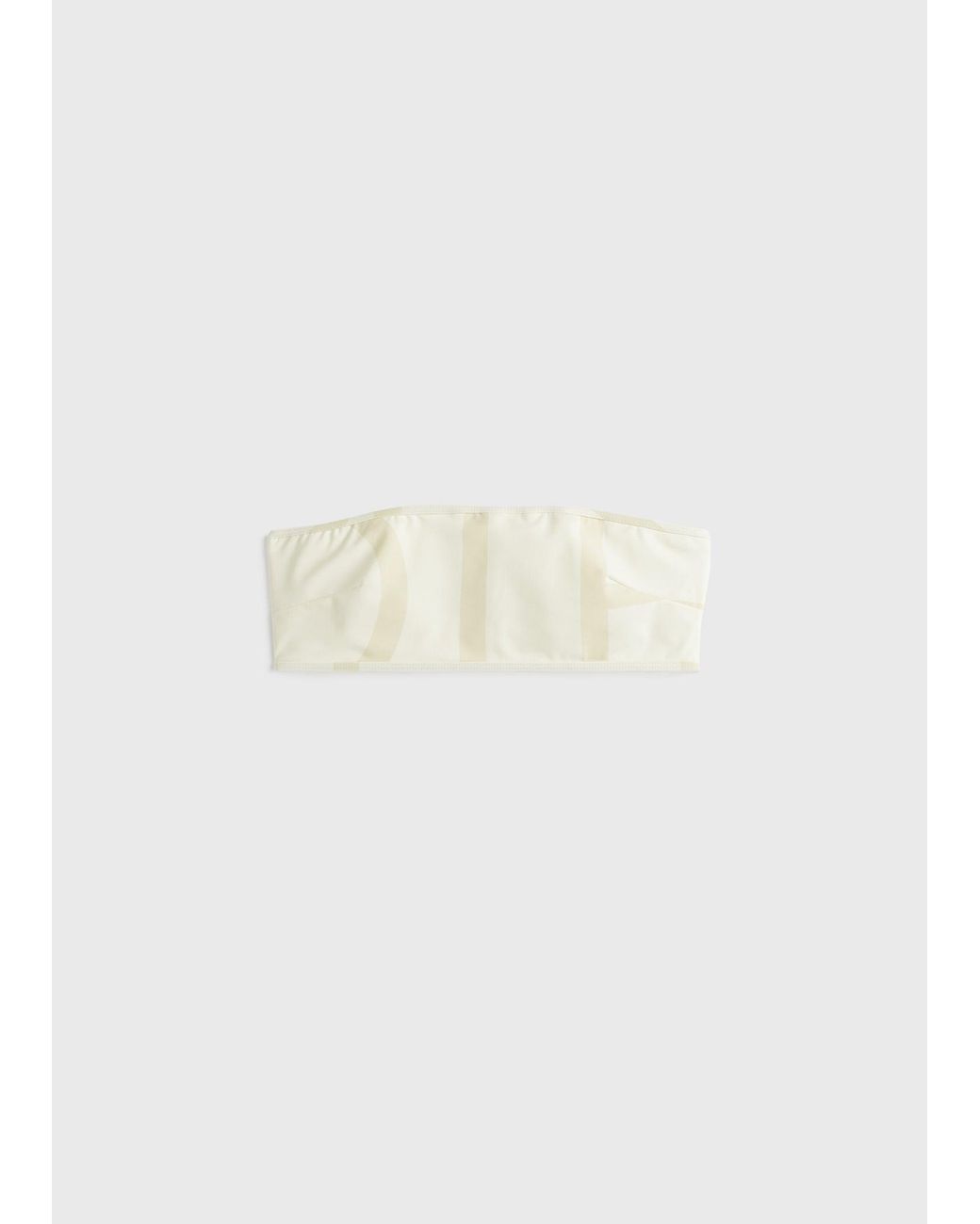Totême White Monogram Strapless Bikini Top