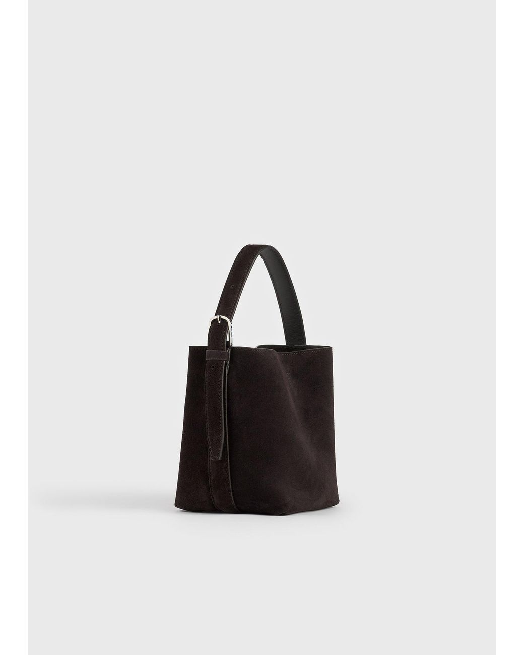 Totême  Black Small Belted Suede Tote