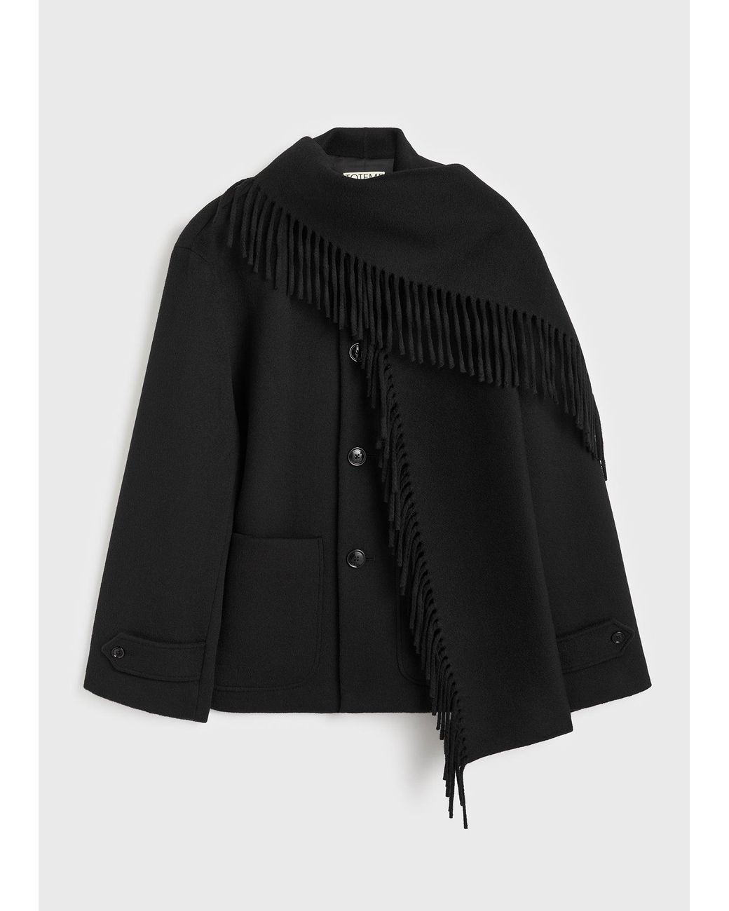 Totême  Black Fringed Scarf Jacket