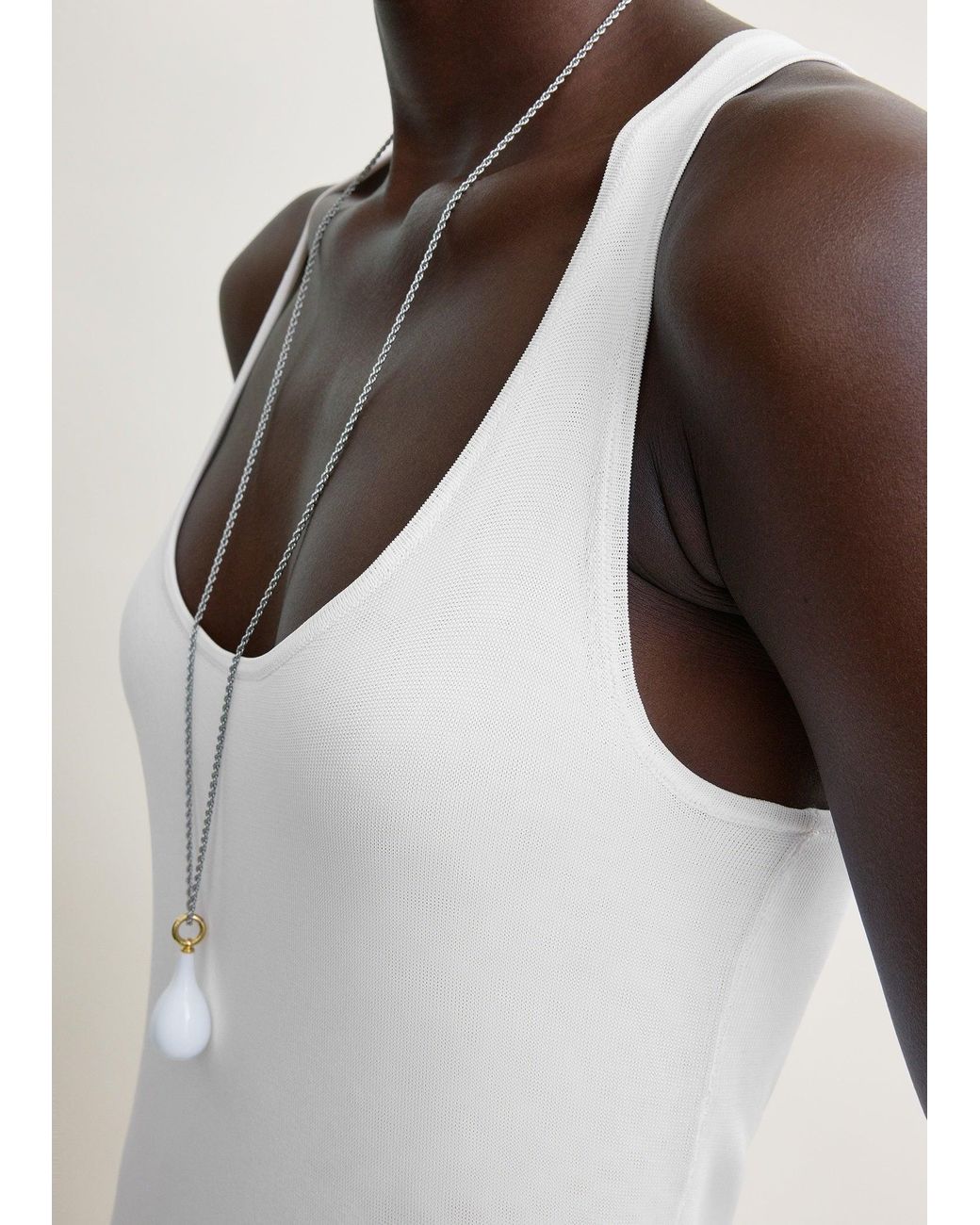 Totême White Fluted Hem Dress