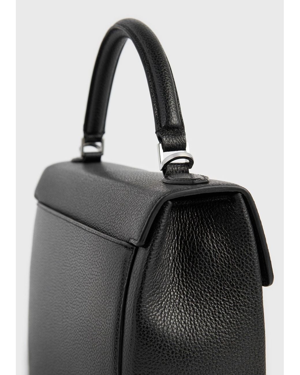 Totême  Black Clip Grained-Leather Top Handle