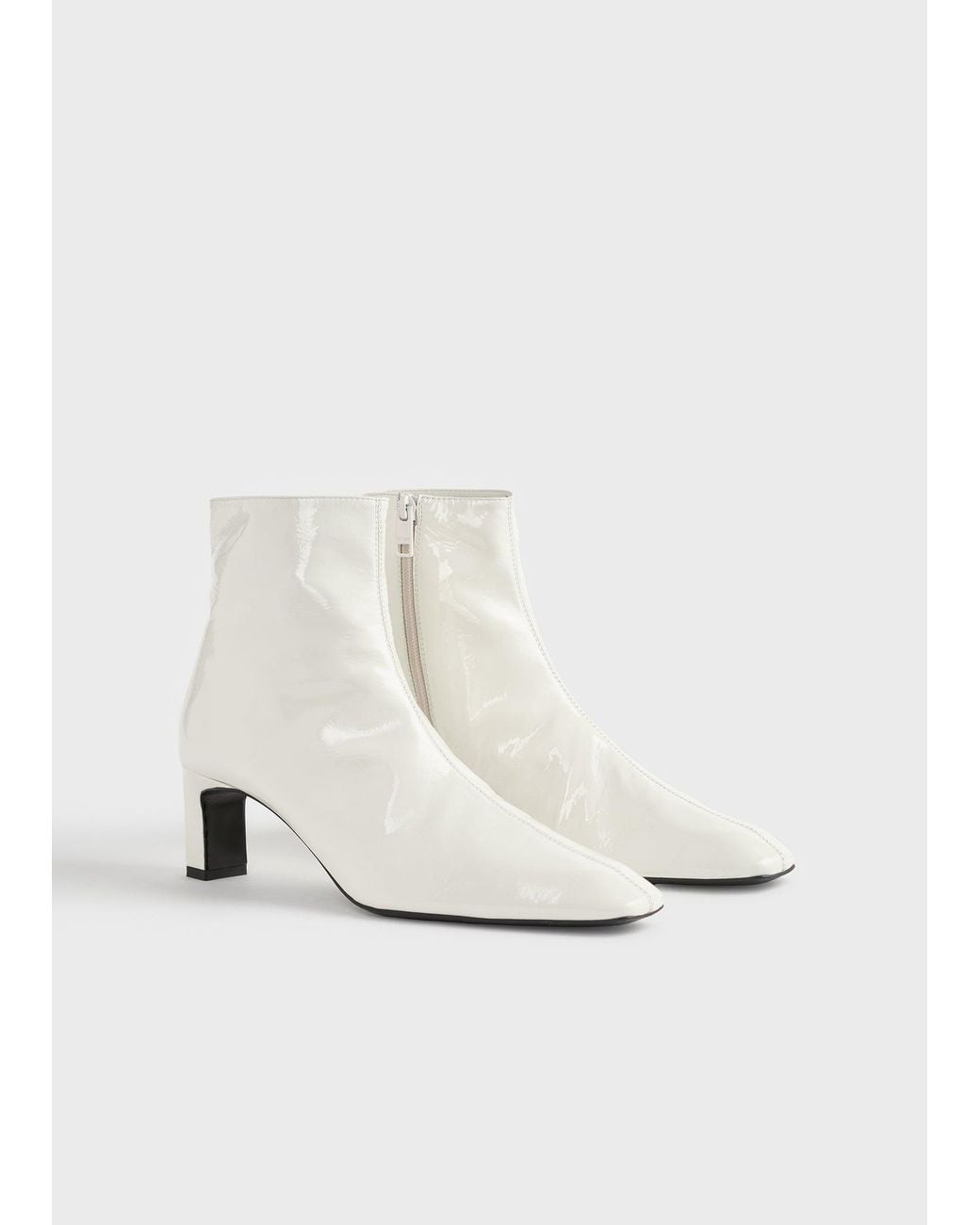 Totême White Bar Mid-Heel Naplack Boots