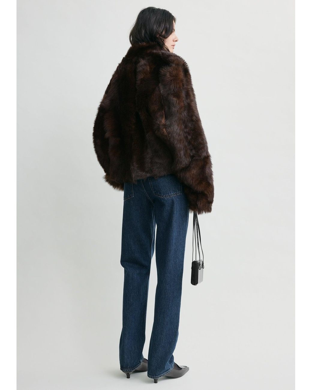 Totême Black Silky Shearling Jacket
