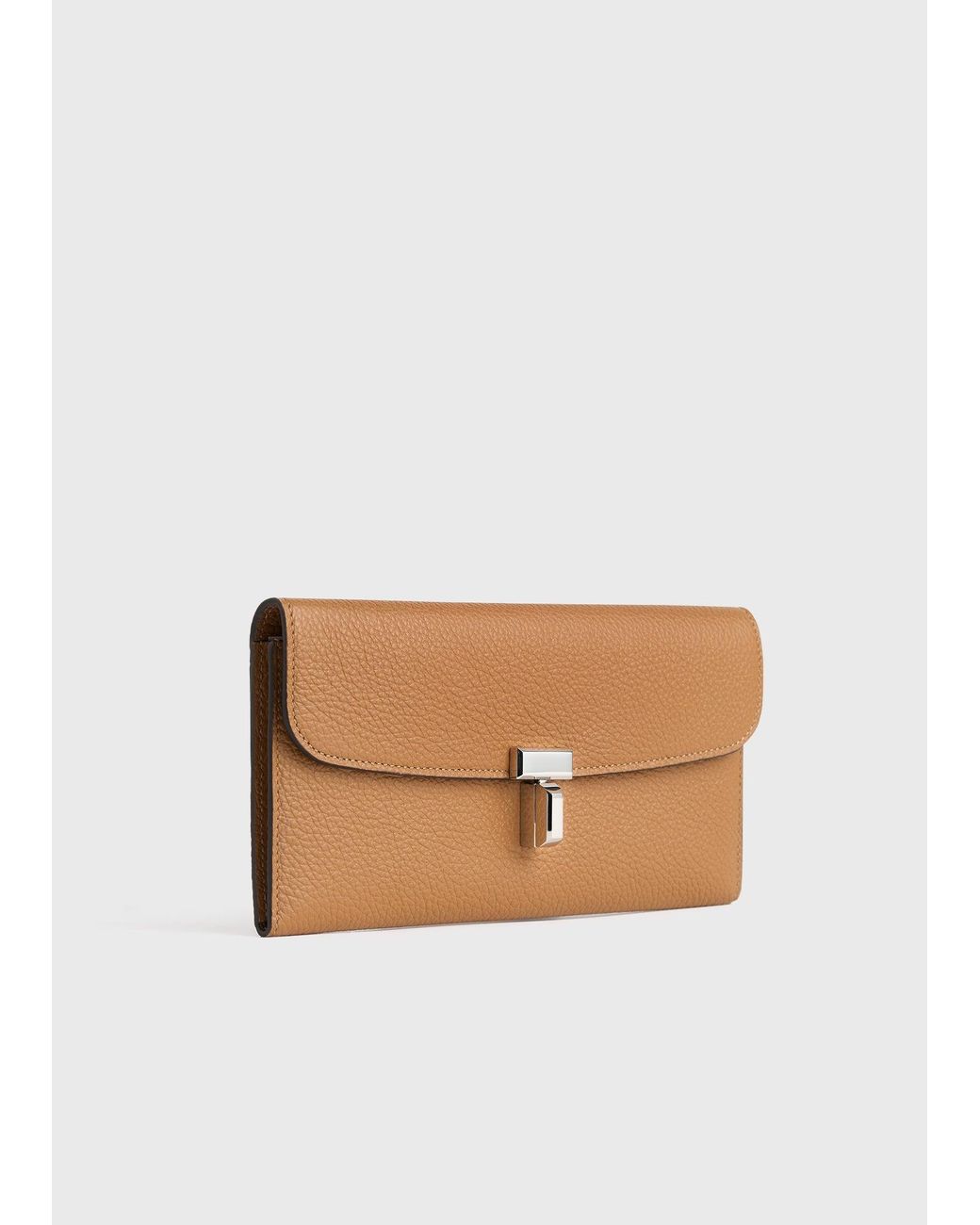 Totême  Natural T-Lock Grained-Leather Wallet