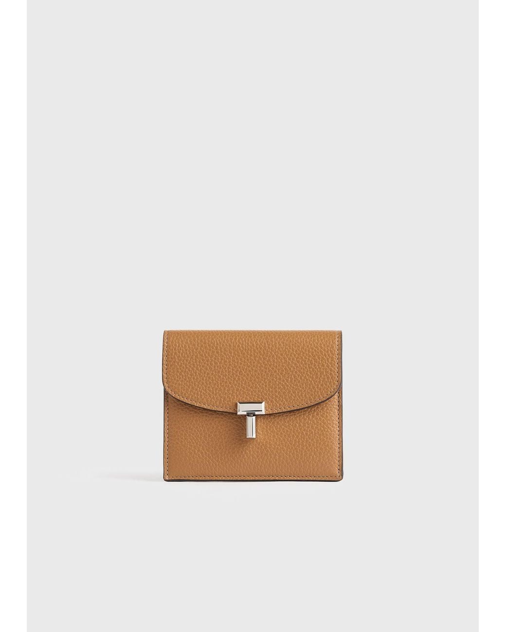 Totême  White T-Lock Grained-Leather Cardholder