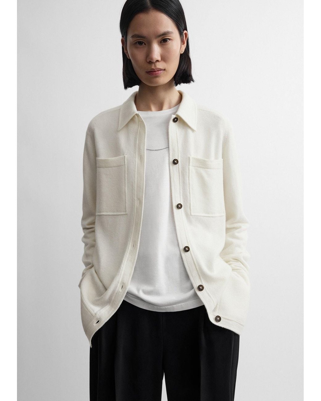 Totême White Cashmere Shirt