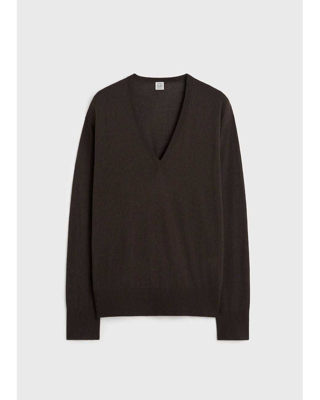 Totême  Black Fine V-Neck Knit