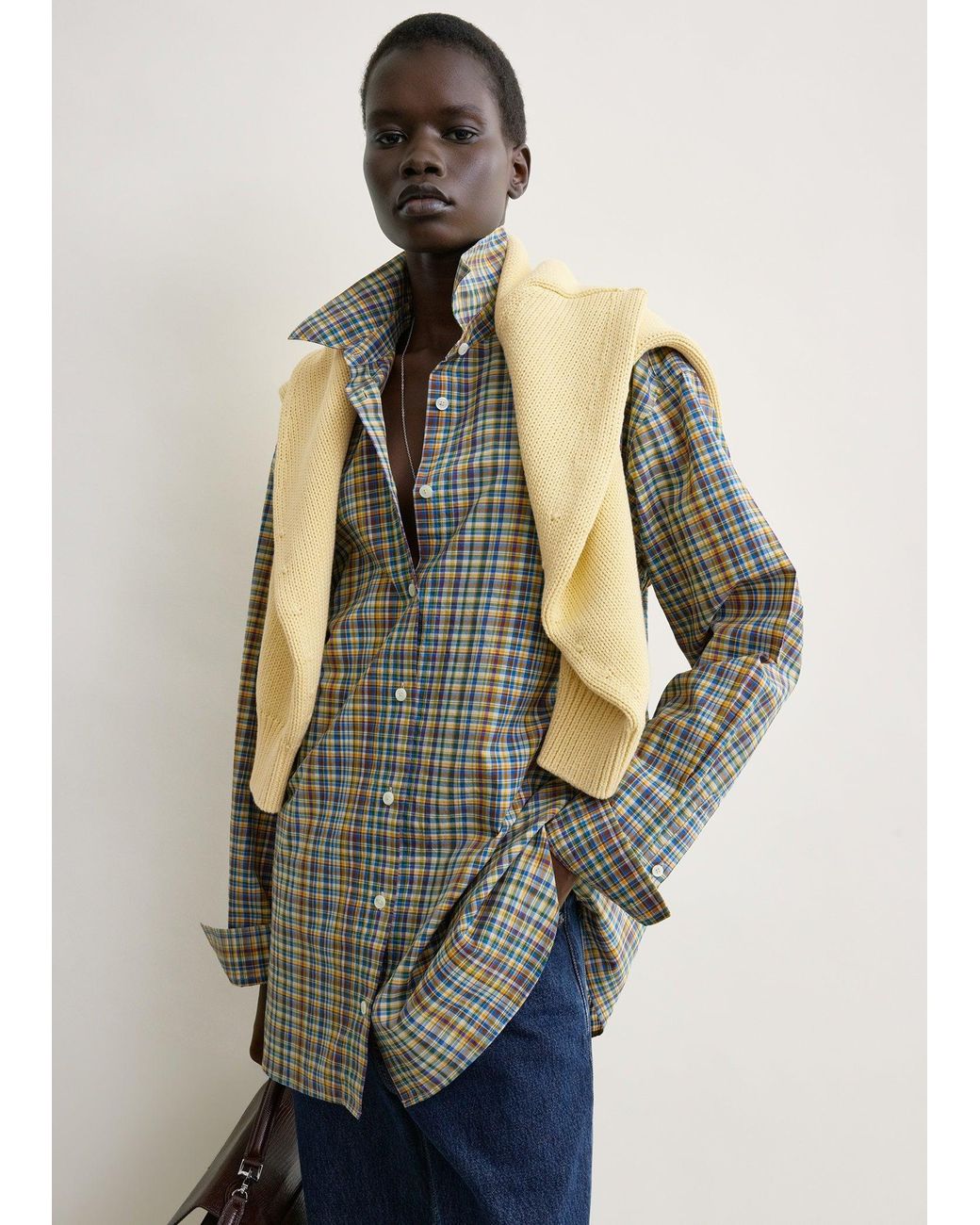 Totême Blue Classic Check Shirt