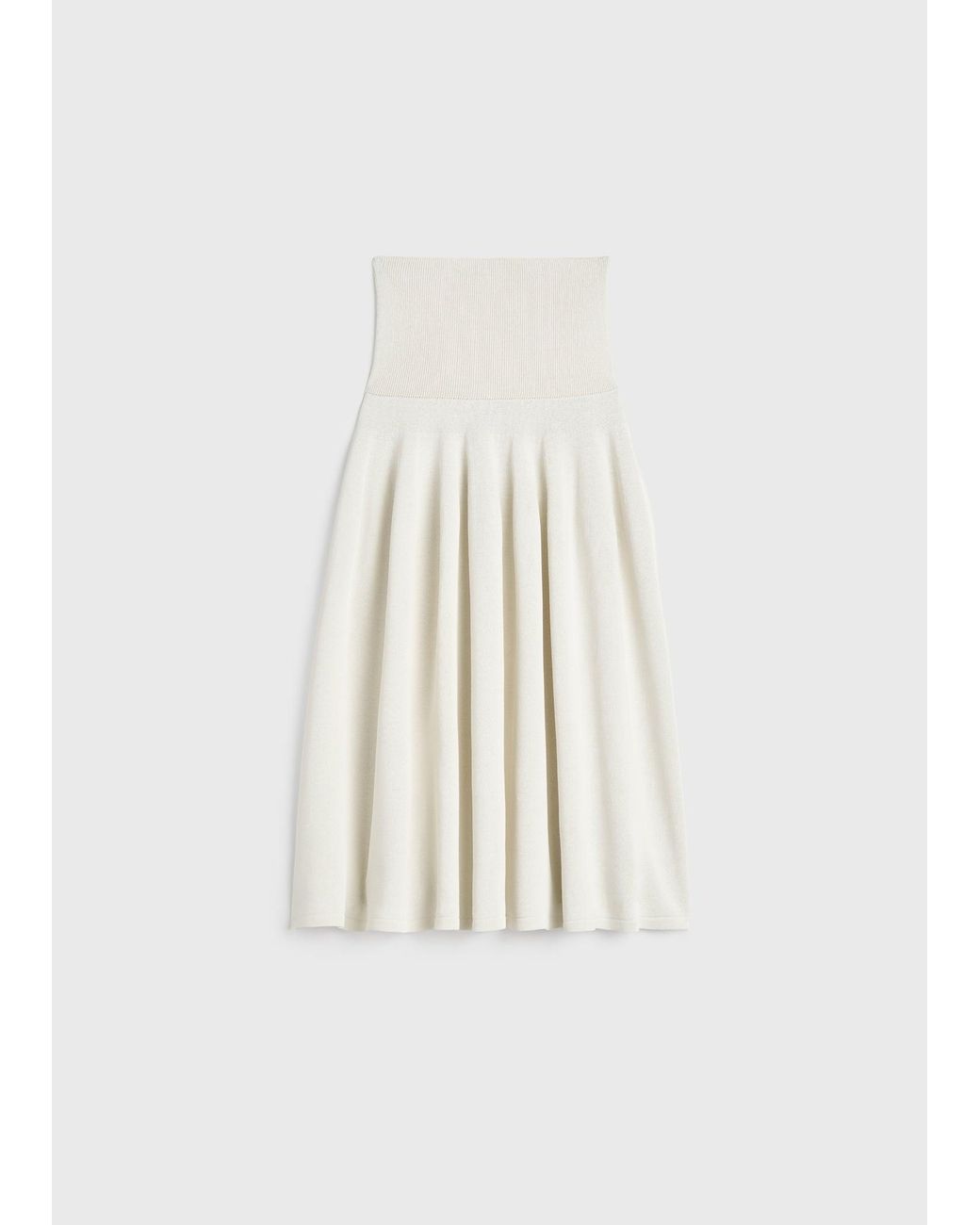 Totême  White Ribbed Waist Skirt