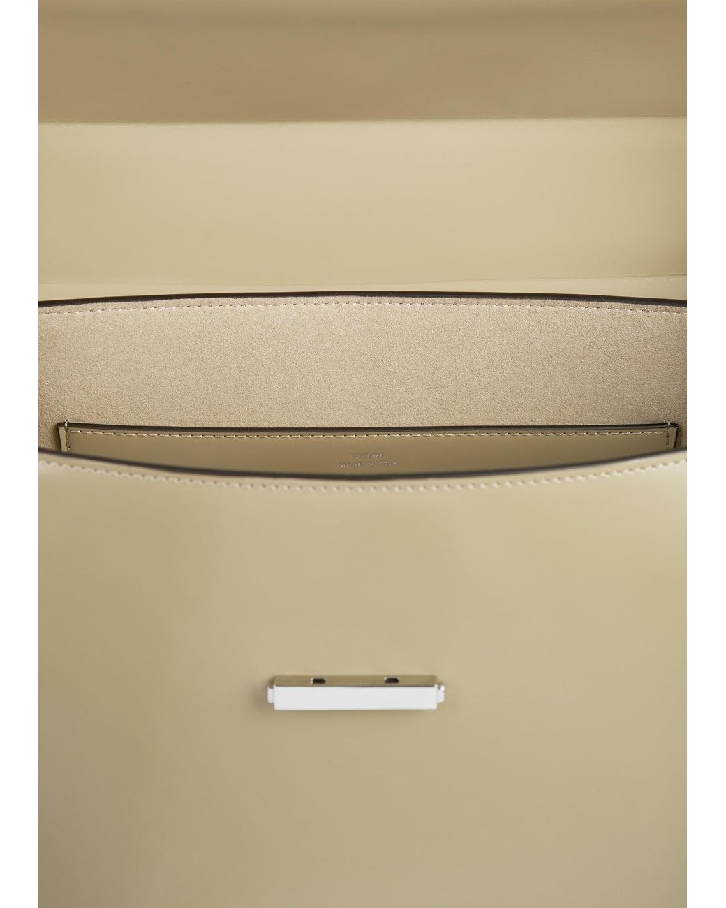 Totême White Clip Polished-Leather Top Handle