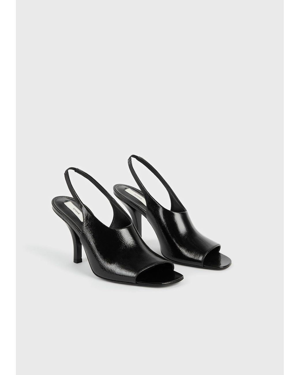 Totême Black Contour Naplack Slingbacks