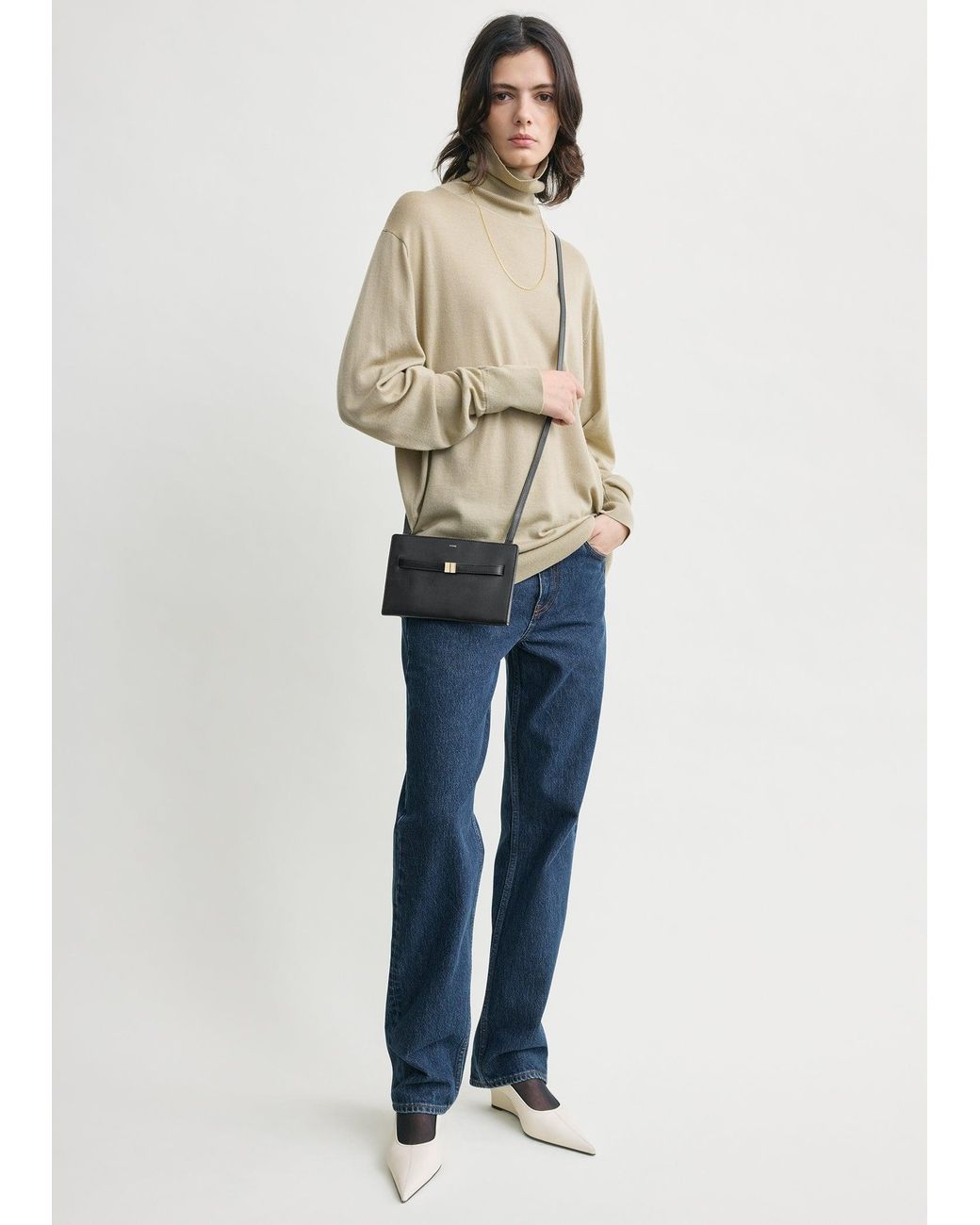 Totême  White Belted Leather Crossbody