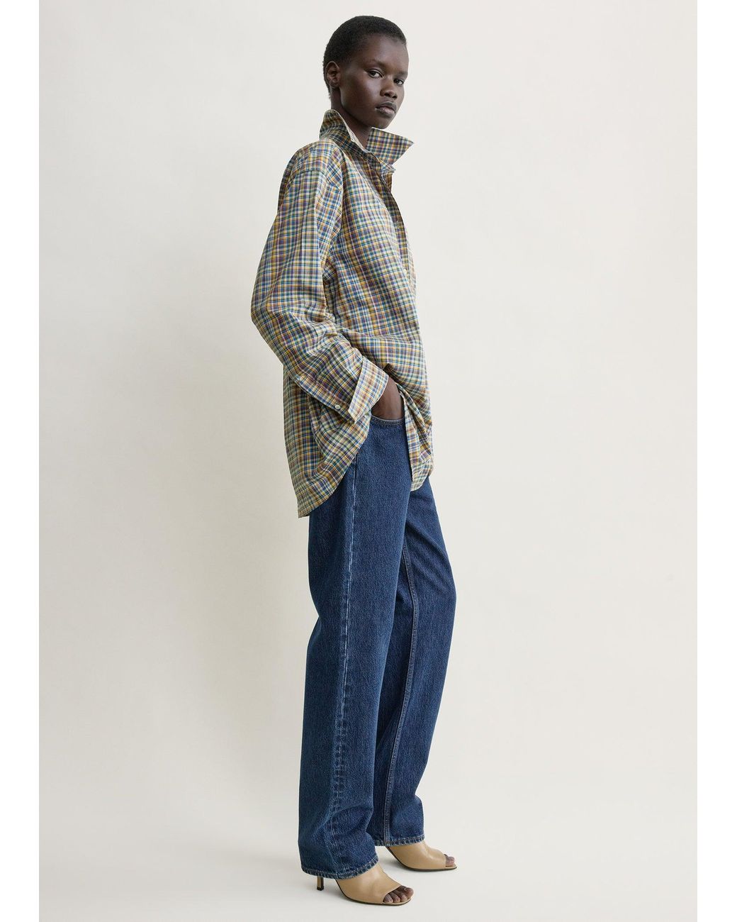 Totême Blue Classic Check Shirt