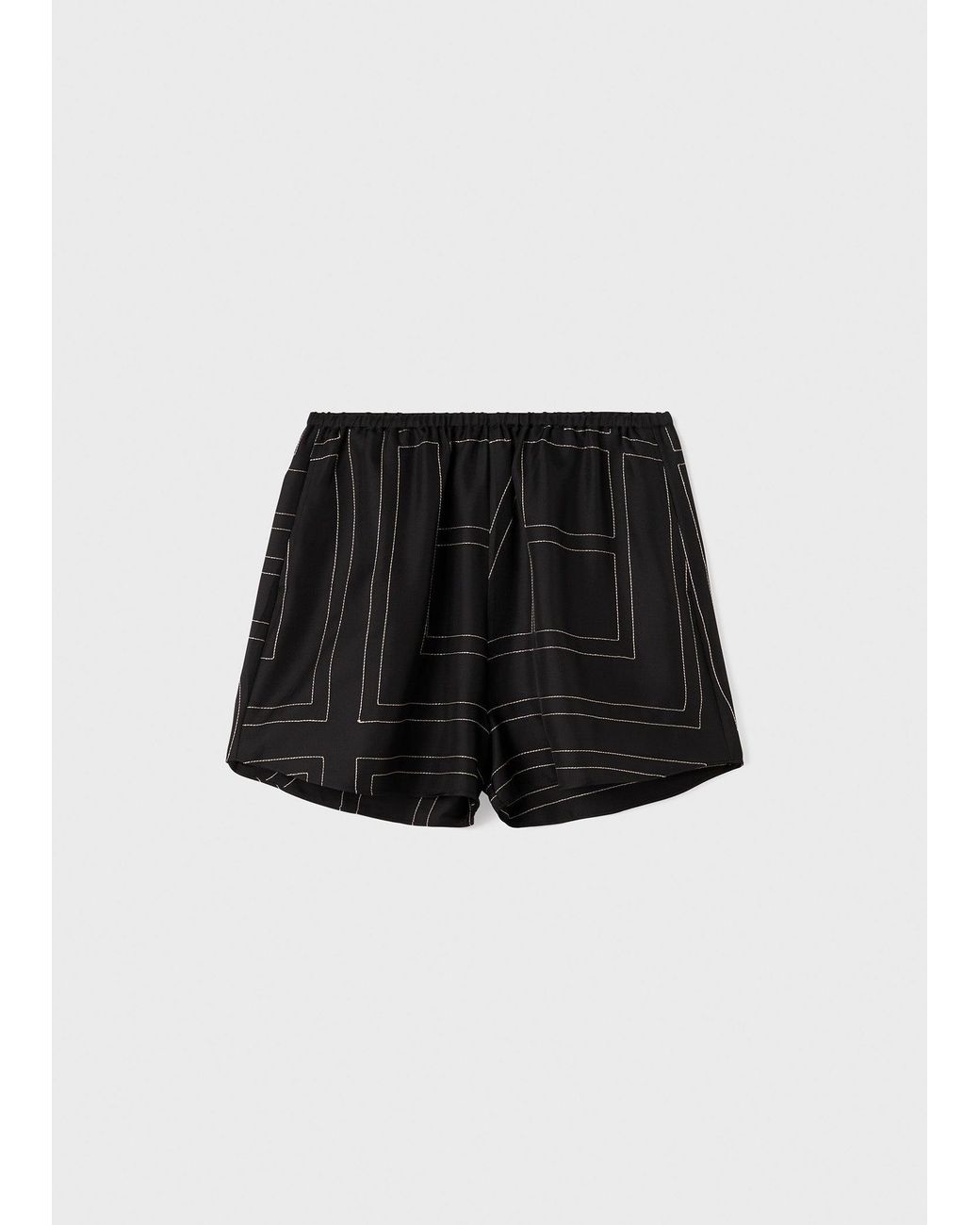 Totême White Monogram Silk Pj Shorts