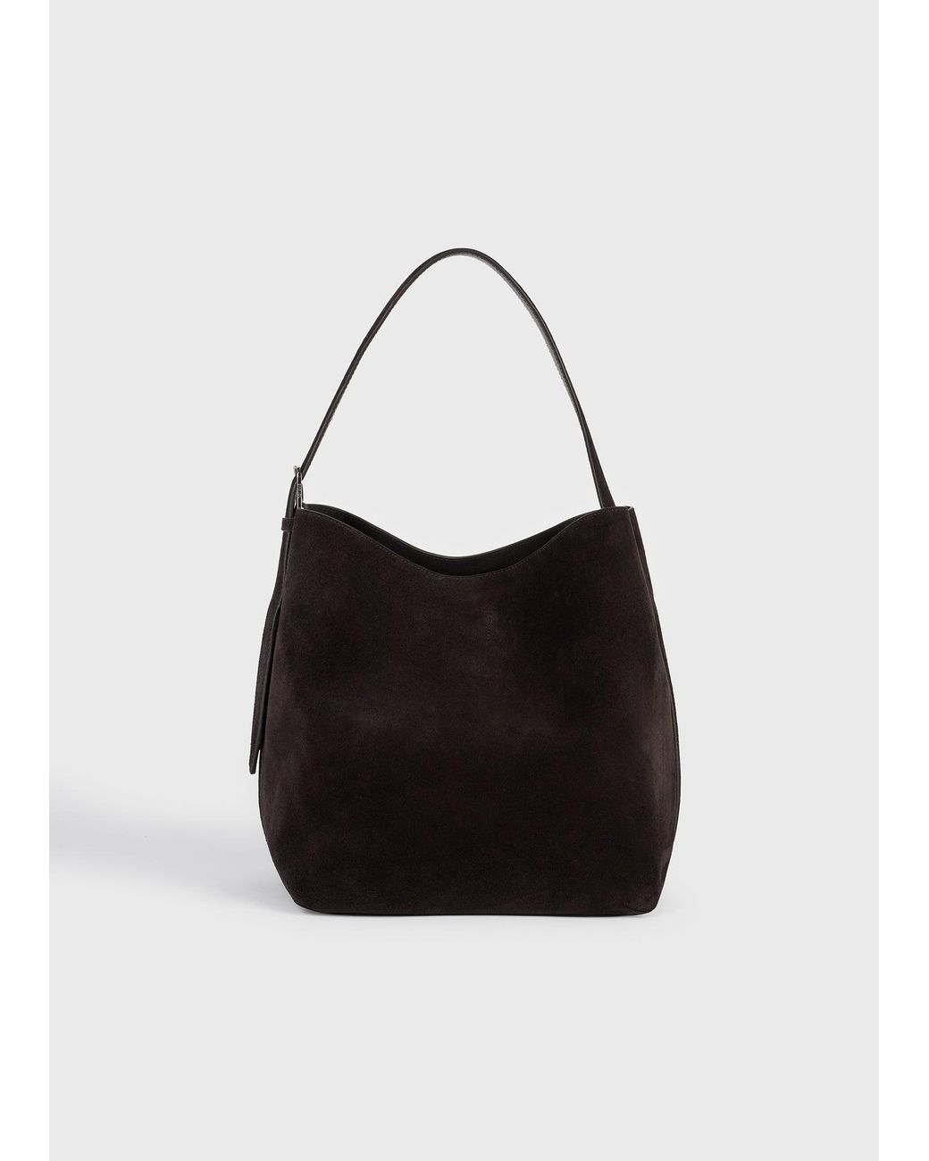 Totême Black Medium Belted Suede Tote