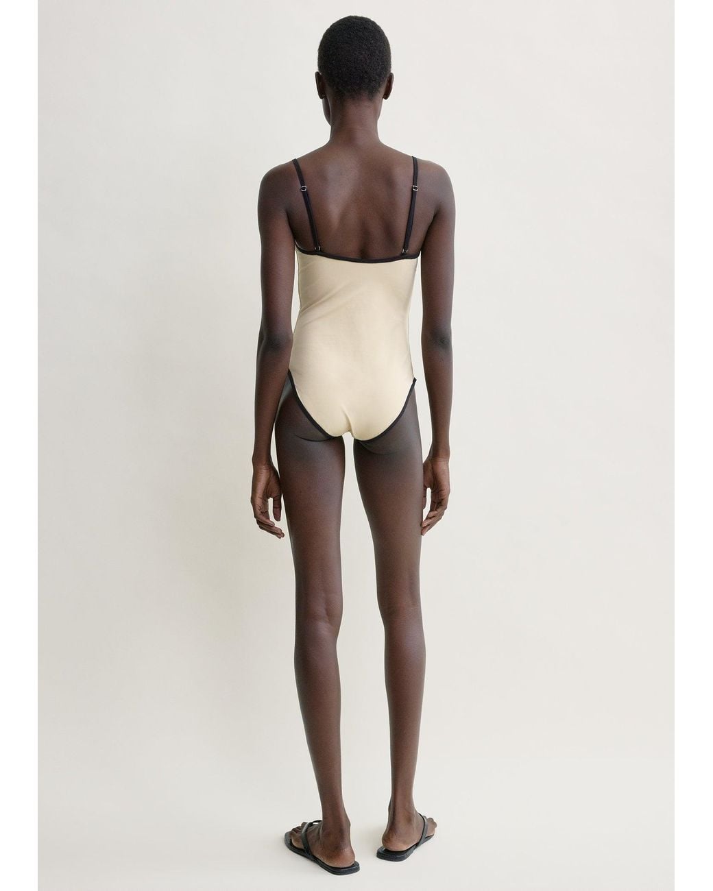 Totême White Stripe Edge Swimsuit