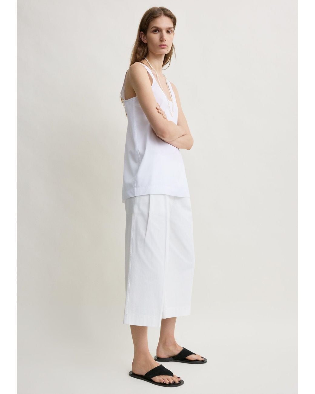 Totême  White Cropped Trousers