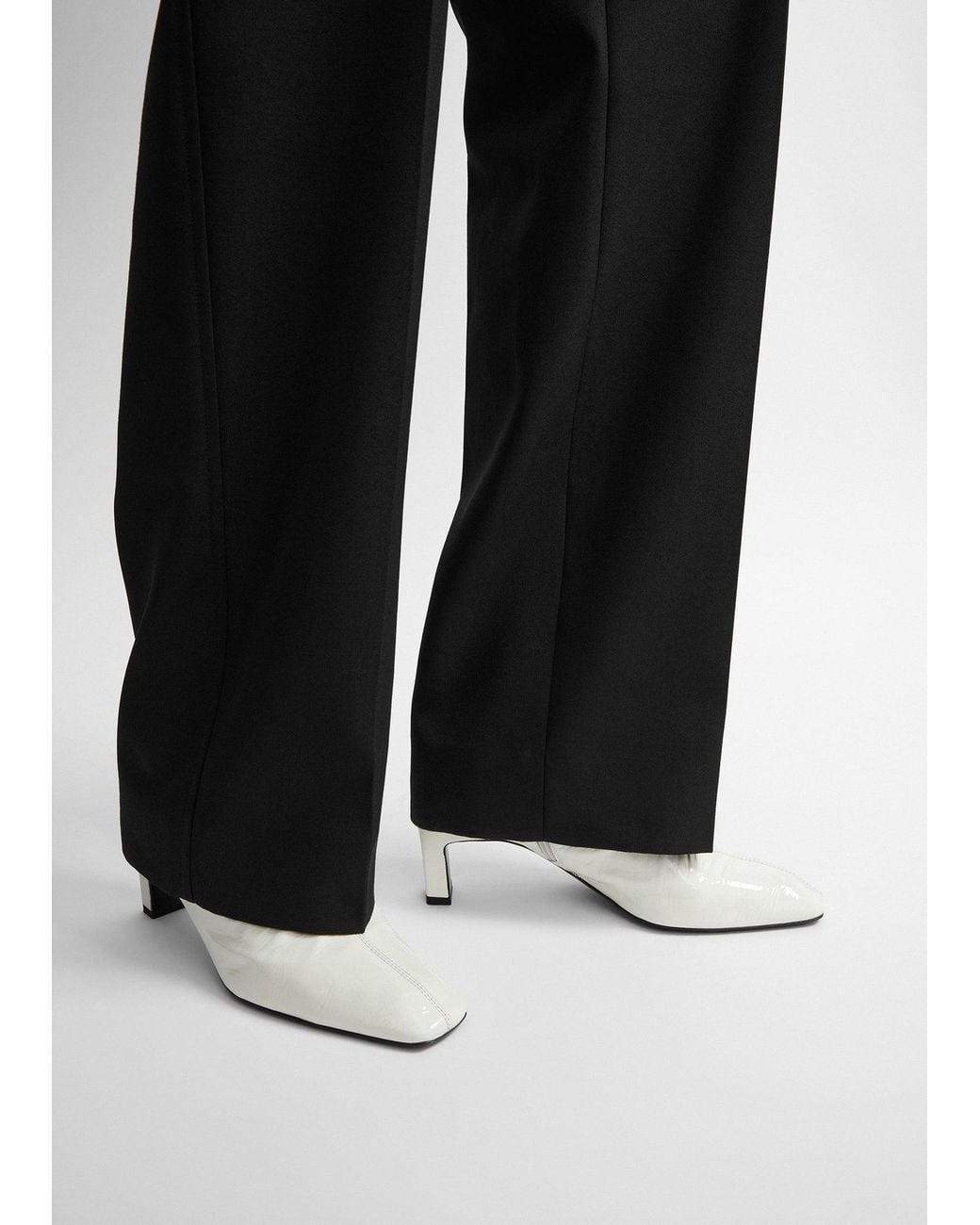 Totême White Bar Mid-Heel Naplack Boots