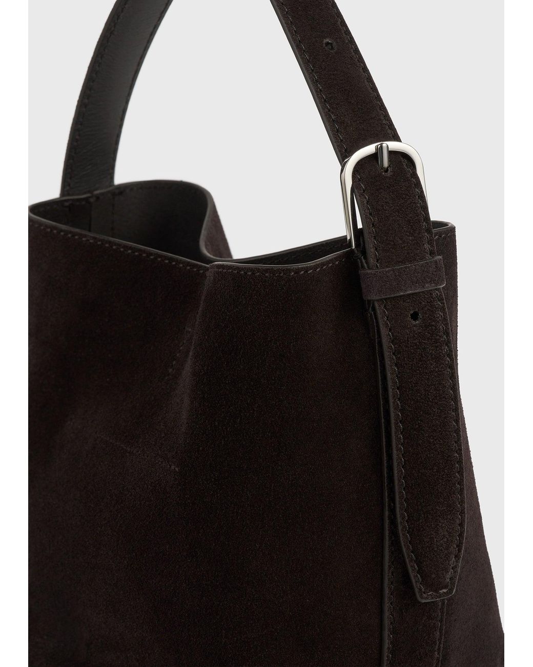 Totême  Black Small Belted Suede Tote