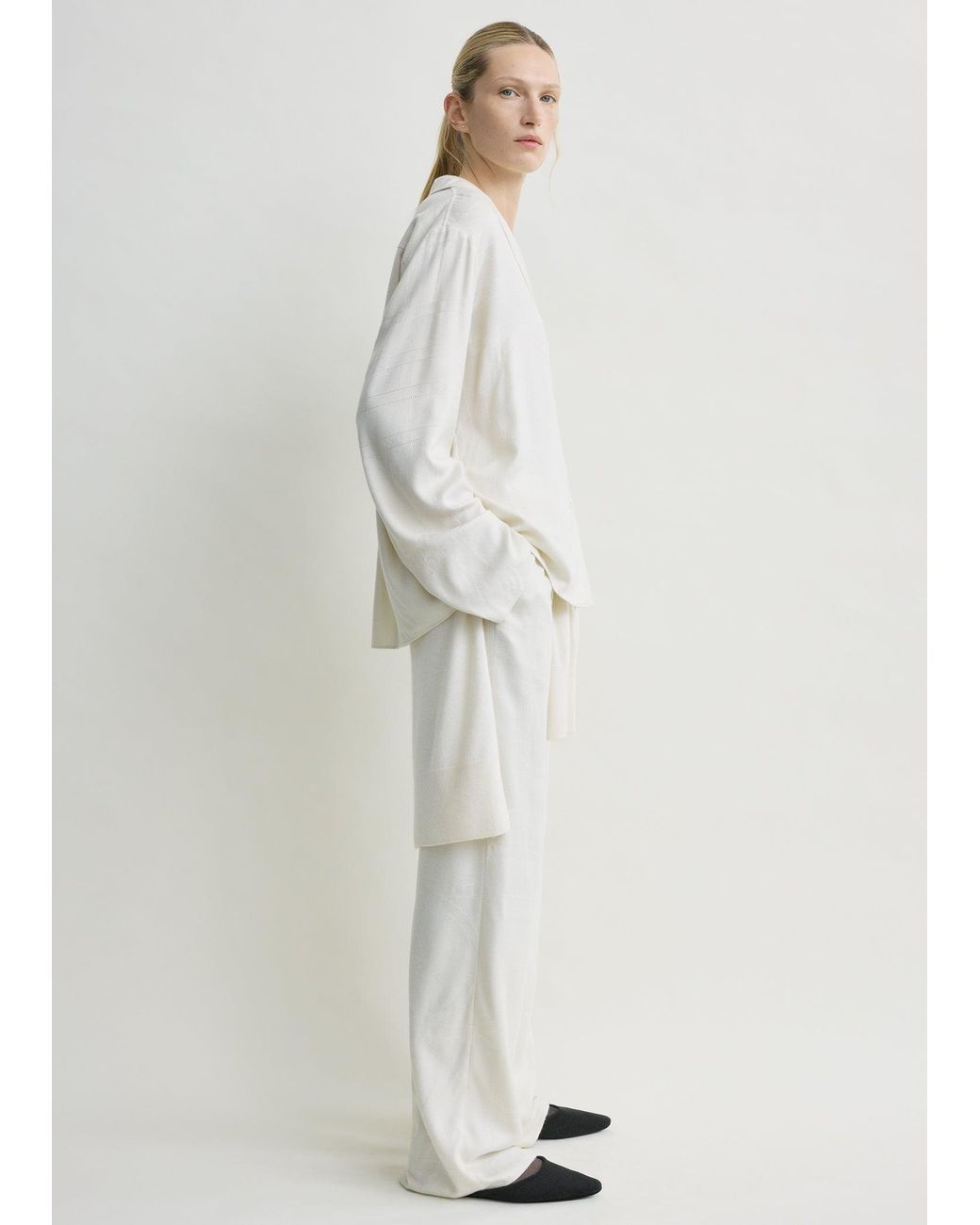 Totême White Monogram Flannel Pj Top