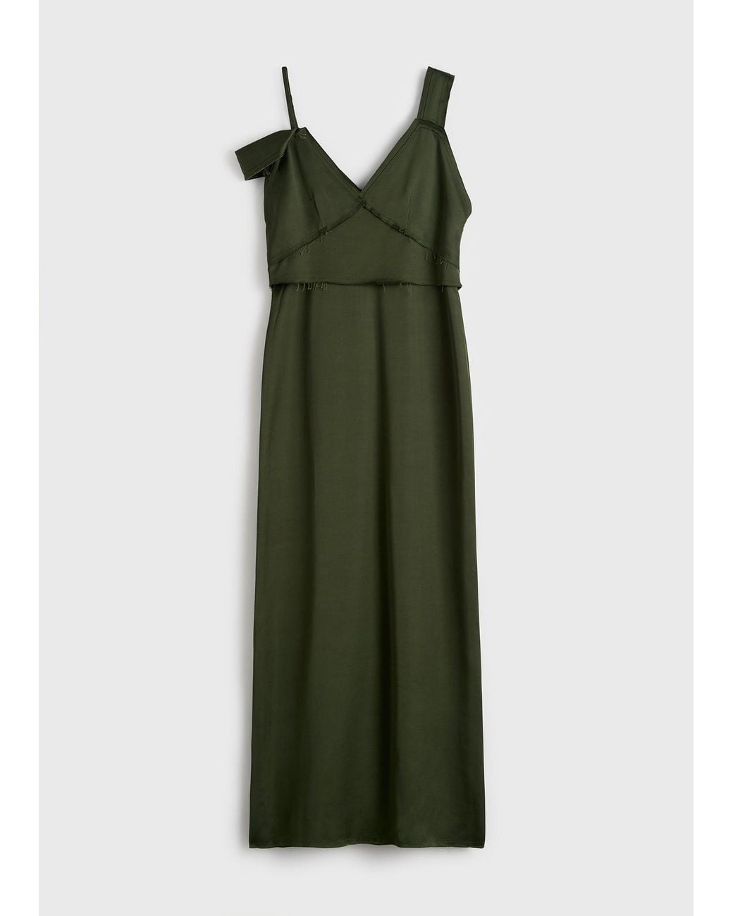 Totême Green V-Neck Slip Dress