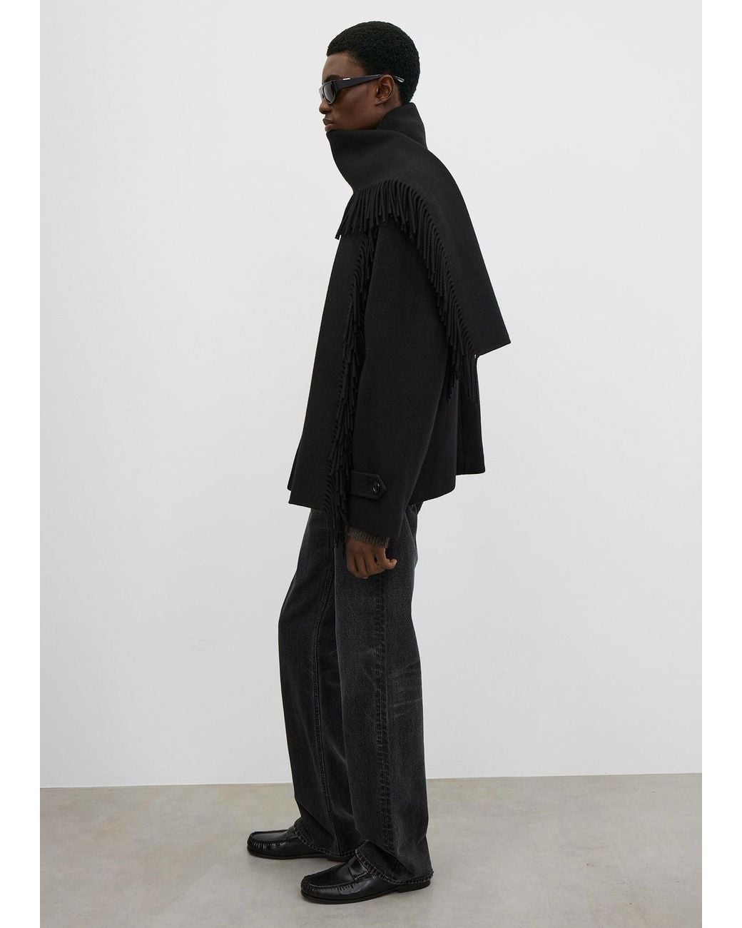 Totême  Black Fringed Scarf Jacket