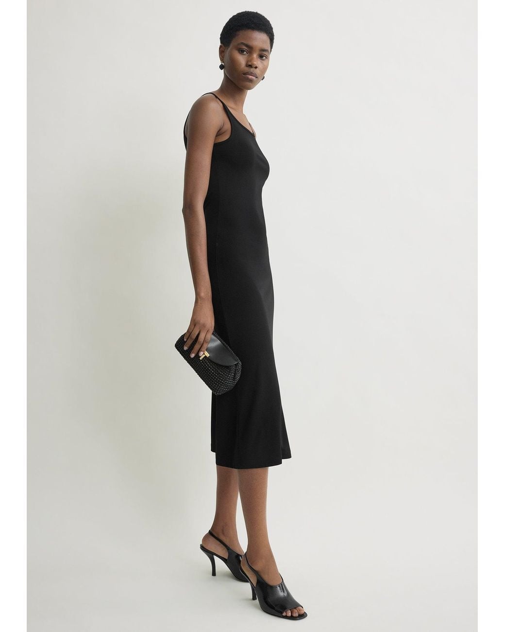 Totême Black Fluid Slip Dress