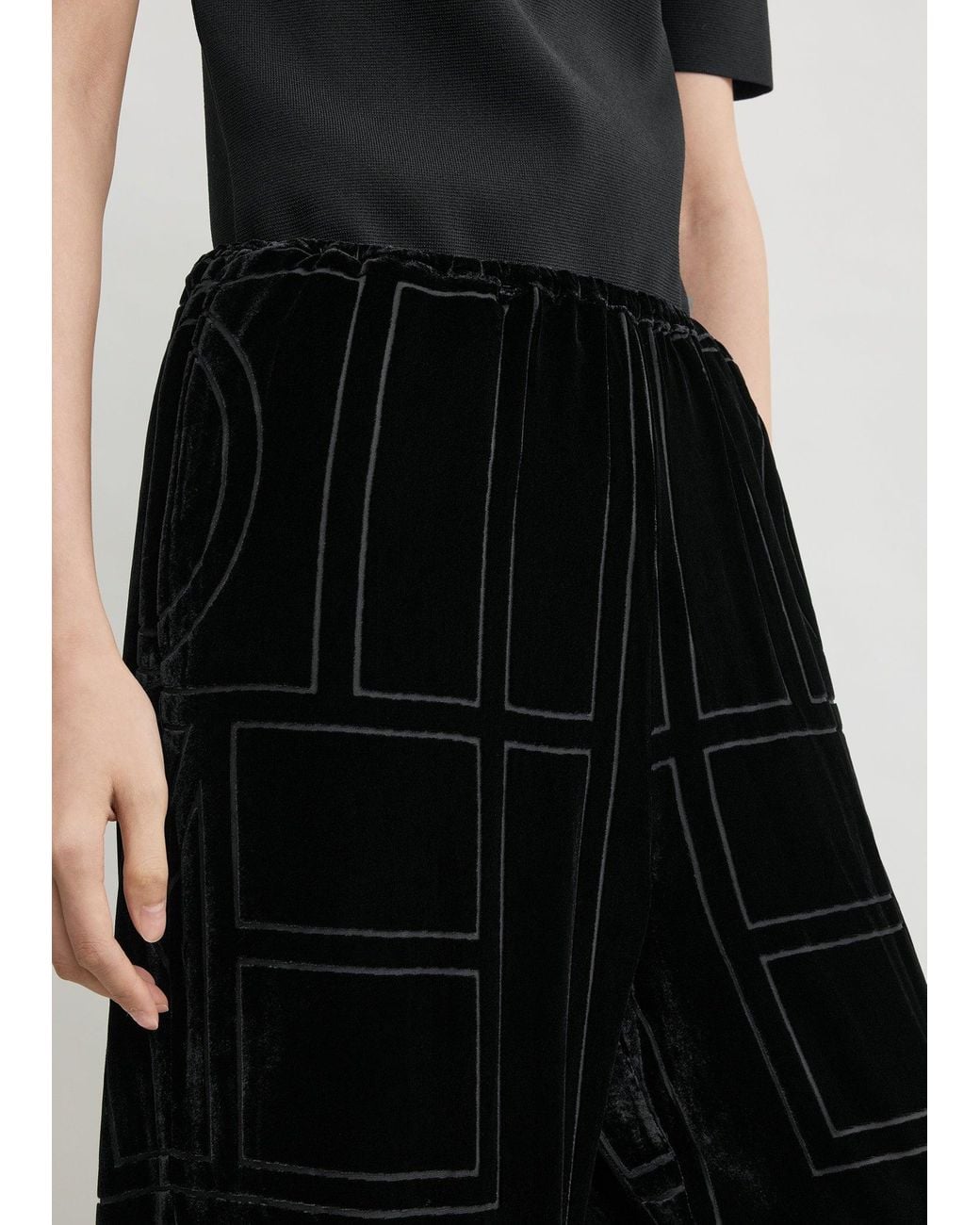 Totême  Black Monogram Devoré Pj Bottoms