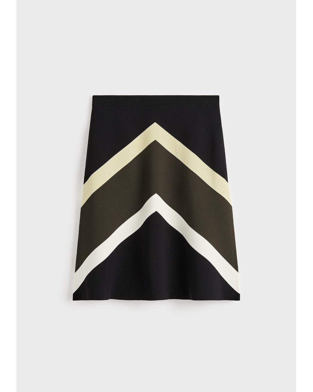 Totême White Chevron Stripe Skirt