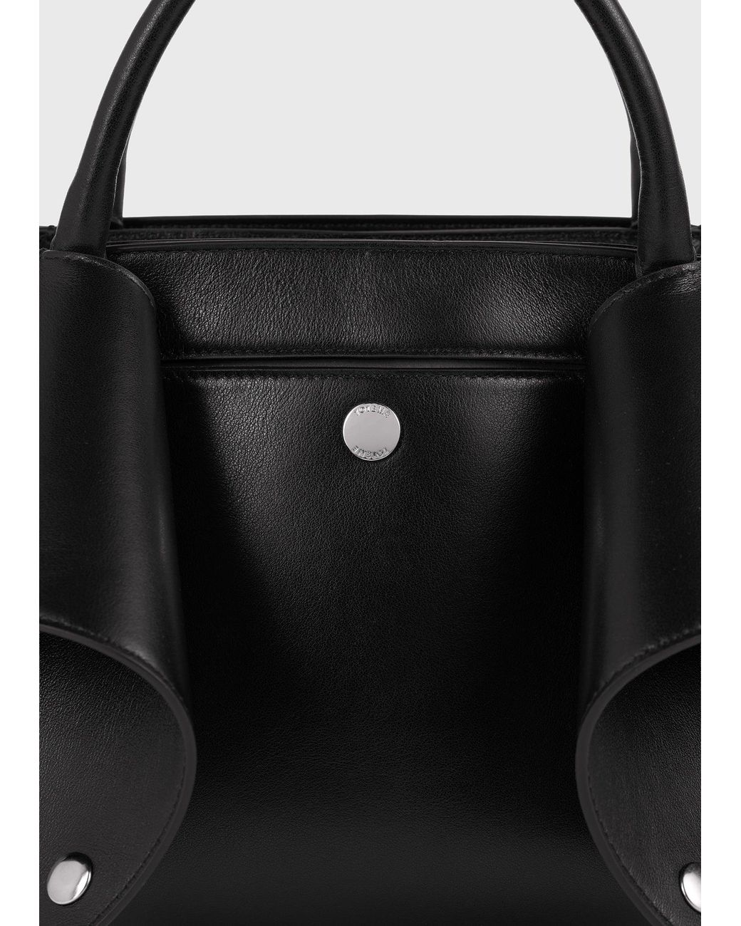 Totême Black Mercer Leather Tote Handbag