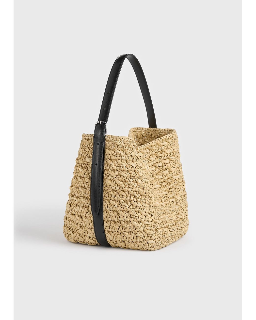 Totême  Metallic Medium Belted Paper Raffia Tote