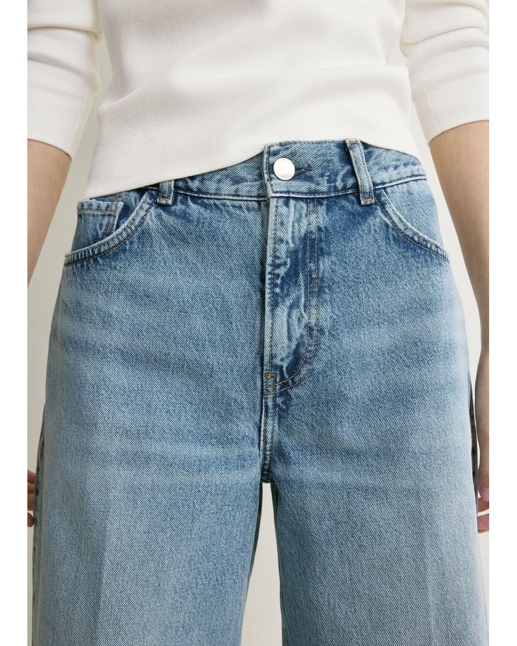 Totême Blue Denim Board Shorts