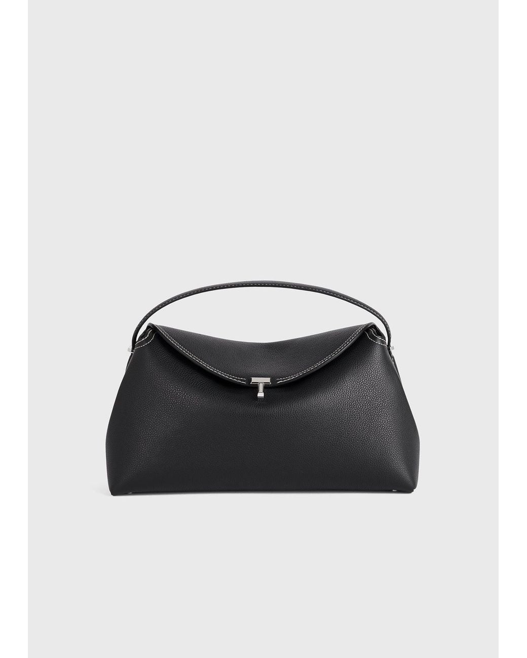 Totême Black T-Lock Grained-Leather Top Handle